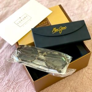 Maui Jim monstera leaf 24k white gold Sunglasses